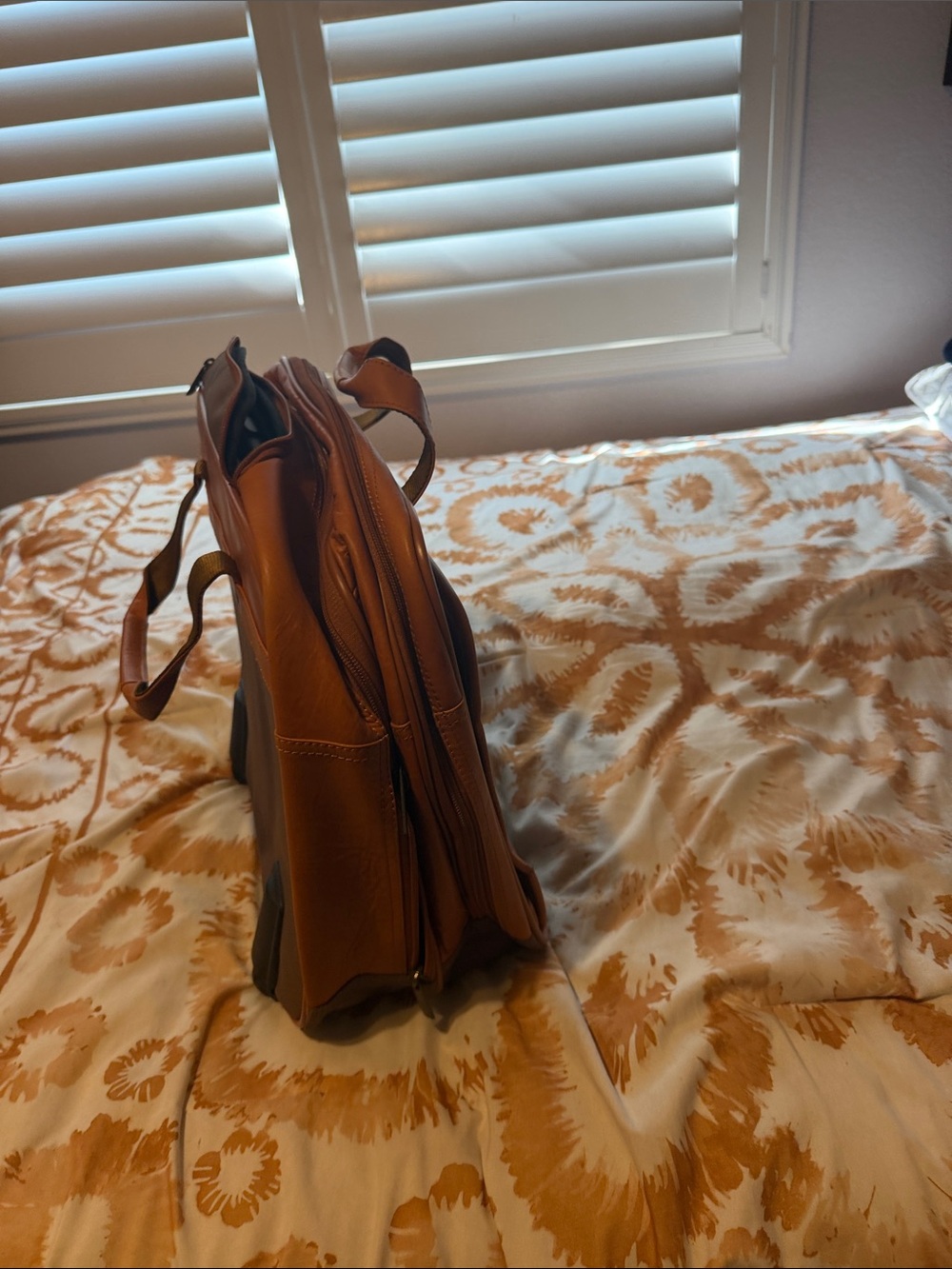 London Fog Tan Leather-Look Rolling Briefcase - Picture 9 of 9
